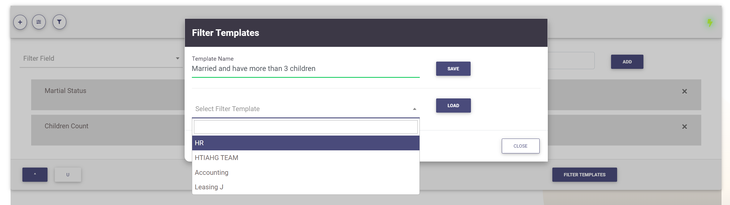 Grid Filter Templates