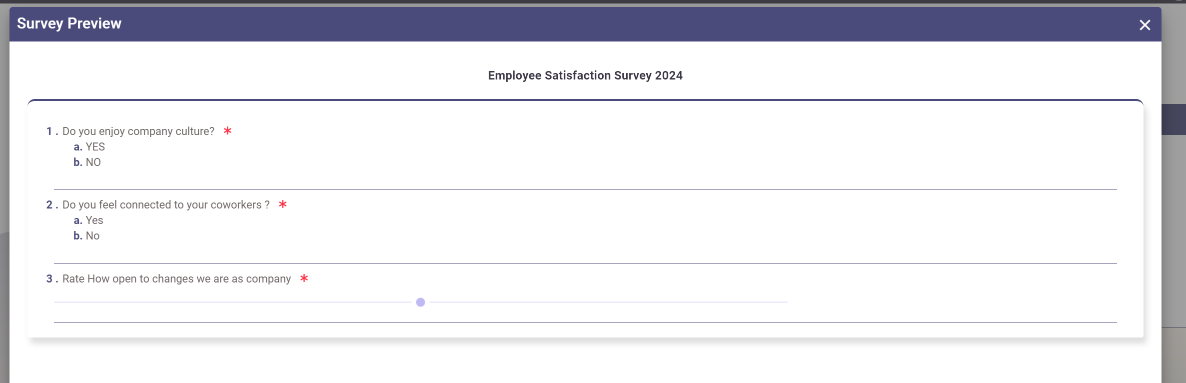 Employees Survey Preview