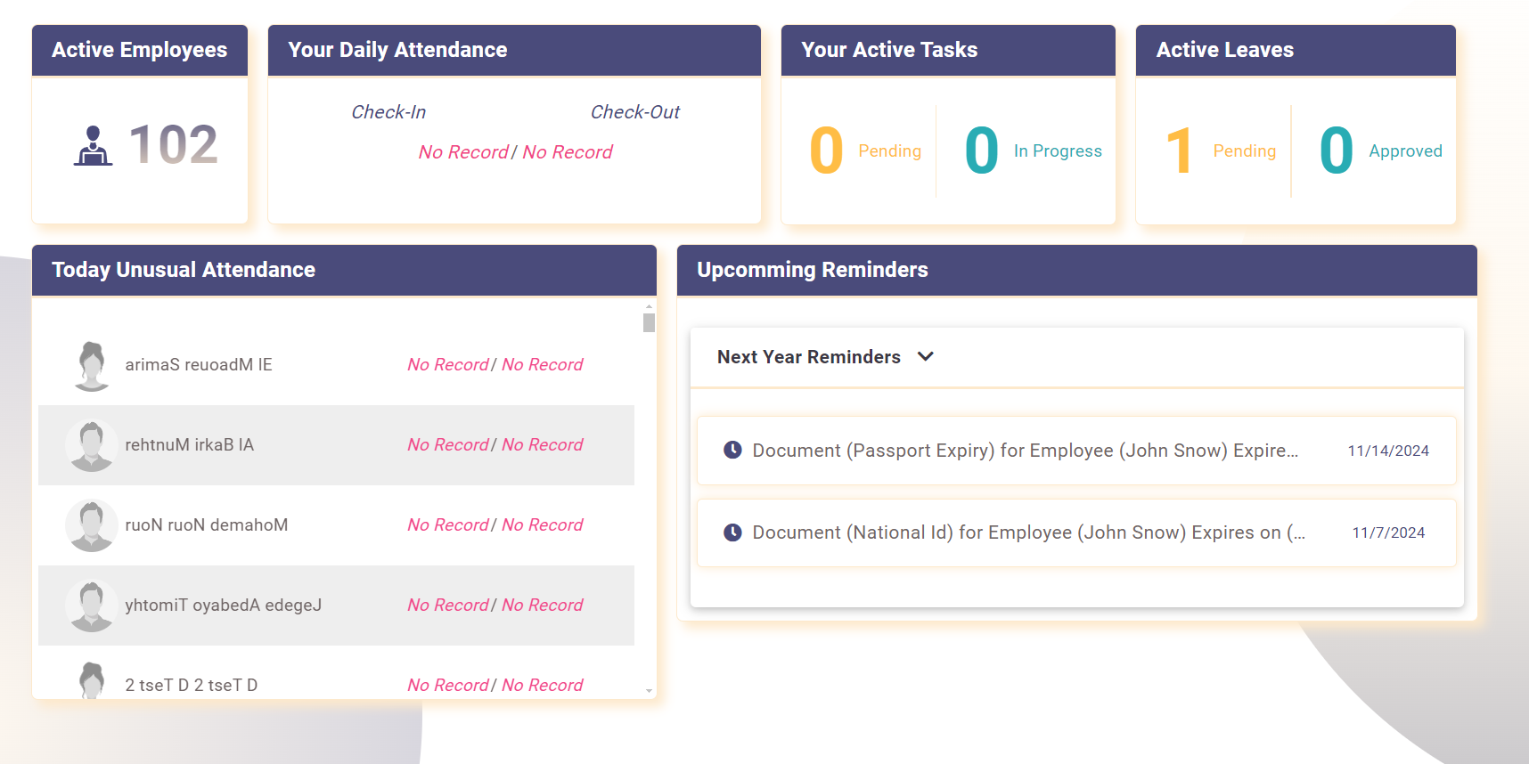 HR Dashboard